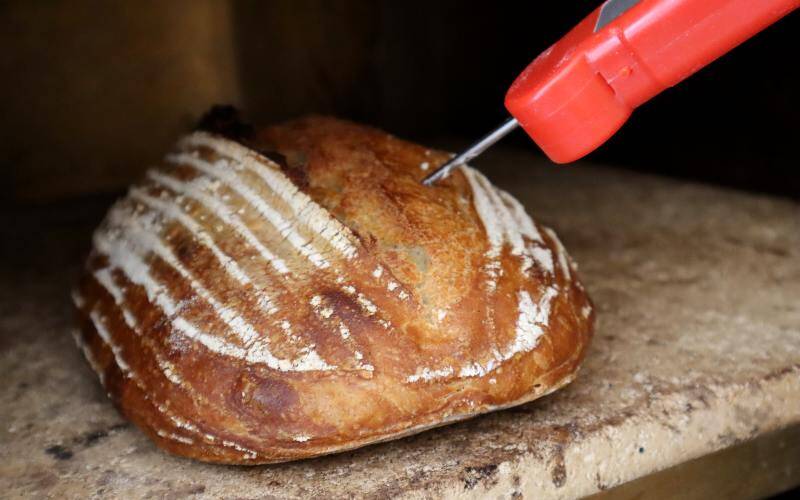 Using a thermometer with yeast bread